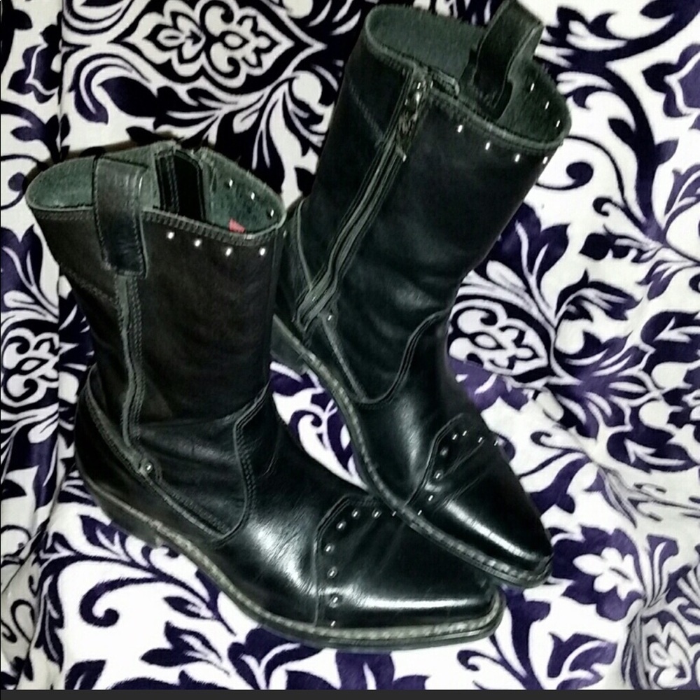 Black Leather Harley Davidson Boots - women’s sz 8